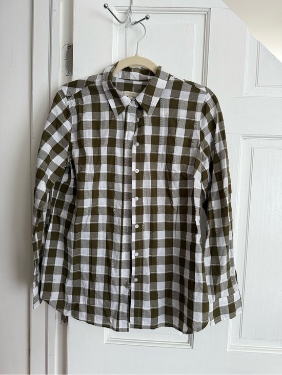 Talbots Tops - Talbots Olive Gingham Button Up | Coastal Grandmother Old Money Plaid Shirt